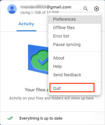 Die einfachste Methode ist die Verwendung der Einstellungen von Google Drive.
Öffnen Sie dazu Ihr Google Drive-Konto und klicken Sie auf das Zahnrad-Symbol oben rechts.