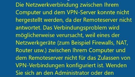 Kontaktieren Sie den Administrator des VPN-Servers, um sicherzustellen, dass der Server korrekt konfiguriert ist und ordnungsgemäß funktioniert.
Erfragen Sie mögliche Serverprobleme oder Aktualisierungen.