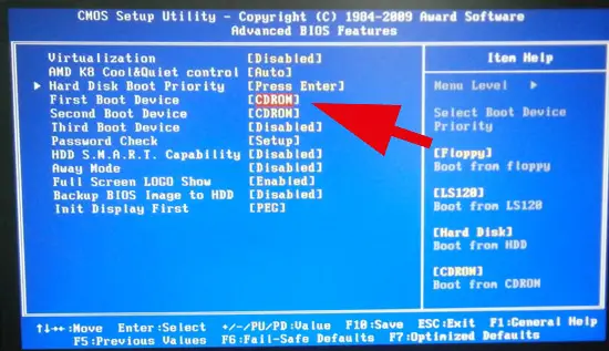 Legen Sie die Windows-Installations-CD in das CD/DVD-Laufwerk ein.
Starten Sie Ihren Computer neu.