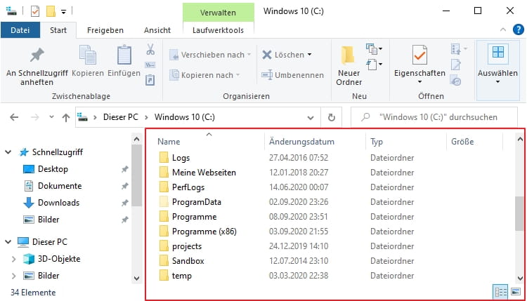 Öffnen Sie den Windows-Explorer.
Navigieren Sie zum Ordner C:ProgrammeWindows Defender.