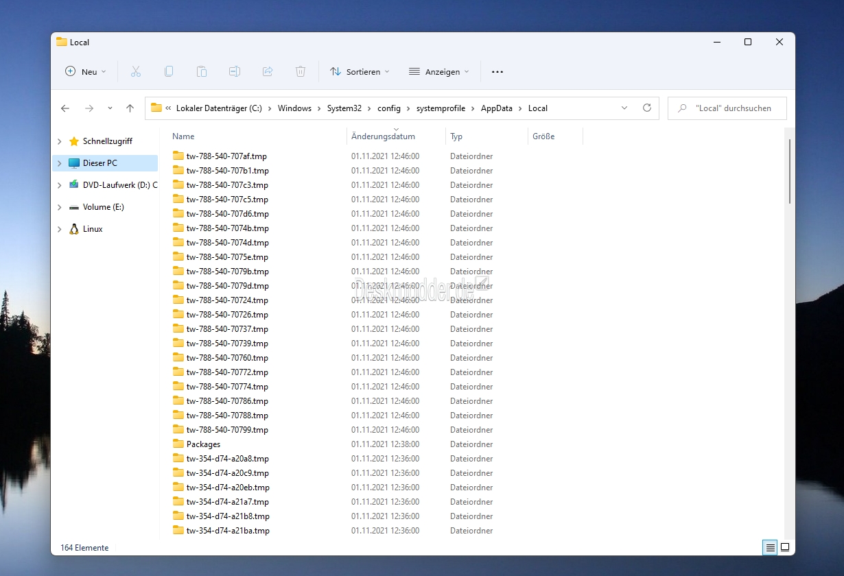 Ordner für temporäre Dateien bereinigen
Ordner für Windows Update neu registrieren