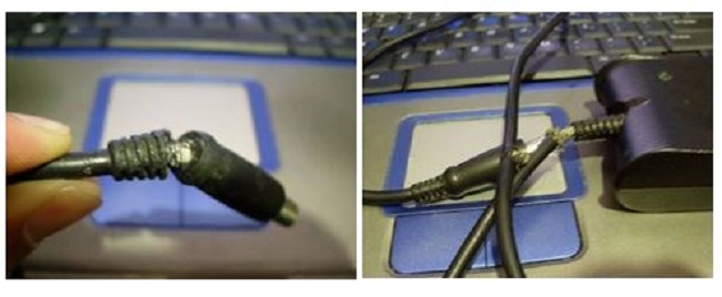 Überprüfen Sie, ob der Netzadapter ordnungsgemäß an die Steckdose angeschlossen ist.
Stellen Sie sicher, dass der Netzadapter auch ordnungsgemäß mit dem Laptop verbunden ist.