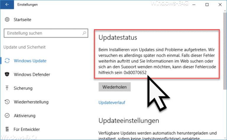 Überprüfen Sie, ob Ihr Betriebssystem auf dem neuesten Stand ist.
Führen Sie ein Windows Update durch, um sicherzustellen, dass alle verfügbaren Updates installiert sind.