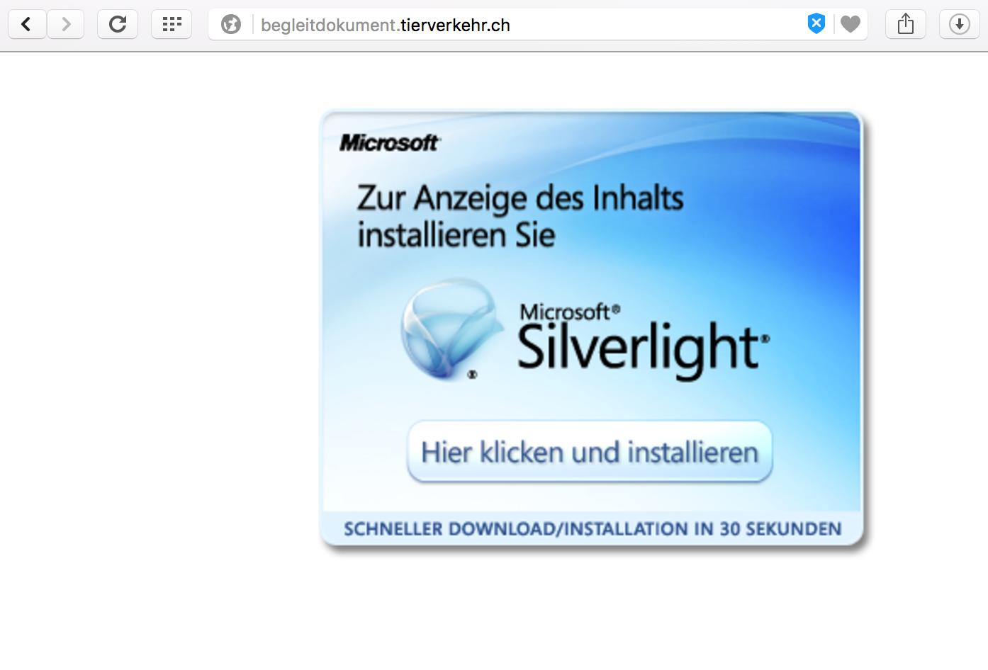 Vergewissern Sie sich, dass Ihr Computer die Mindestanforderungen für Microsoft Silverlight erfüllt, z.B. Betriebssystemversion, Speicherplatz und Prozessorleistung.
Stellen Sie sicher, dass Sie über die neueste Version von Microsoft Silverlight verfügen.