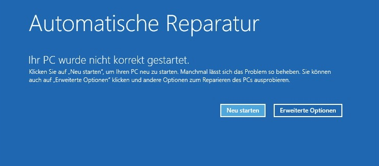 Wenn Fehler gefunden wurden, werden sie automatisch repariert.
Starten Sie Ihren Computer neu, um die Änderungen zu übernehmen.